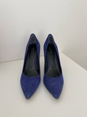 CHARLES by Charles David Royal Blue Suede Pointed-Toe Pumps